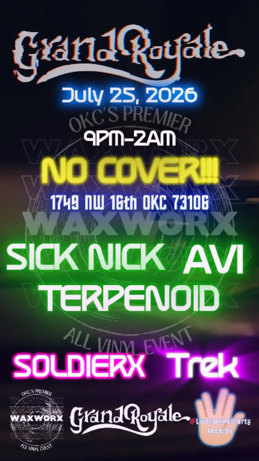 WAXWORX -- ALL VINYL @ The Grand Royale! event image